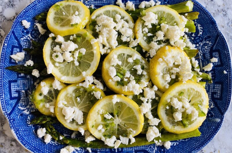 Roasted Asparagus with Pickled Lemon and Feta